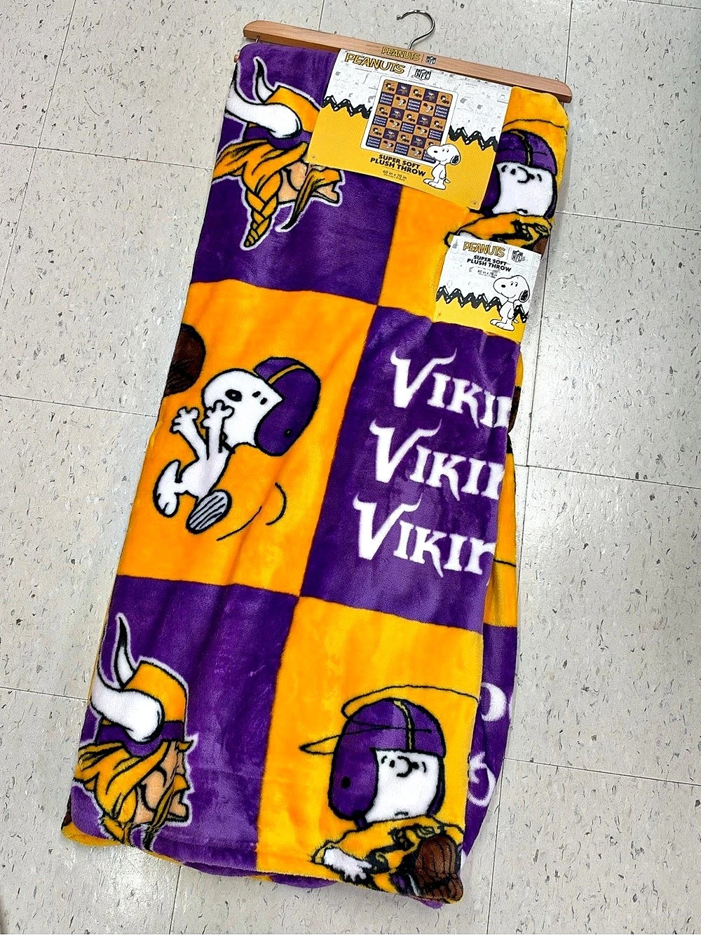 Peanuts Vikings Plush Throw Blanket